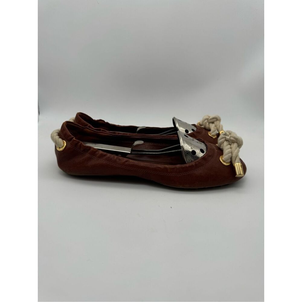 Tory‎ Burch leather rope bow ballet flats 7 1/2w